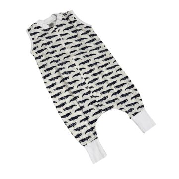   Vaganza Vékony Pamut Tipegő Hálózsák 86 - Fehér Kék Krokodilos