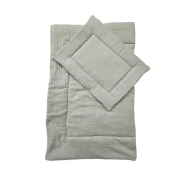   Vaganza Dupla Géz bébi ágynemű szett 70x90/40x50 - Olaj zöld