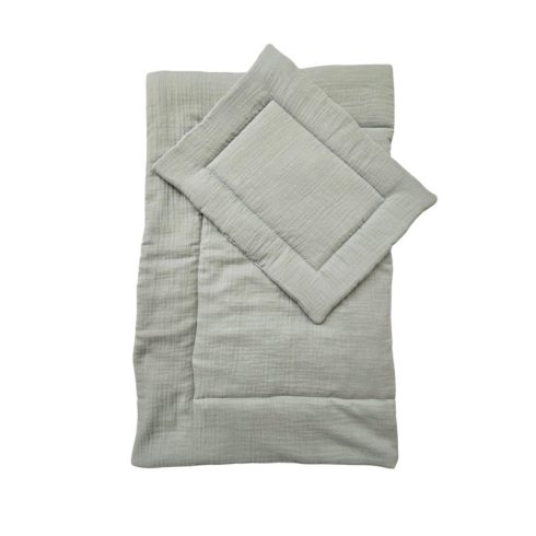 Vaganza Dupla Géz bébi ágynemű szett 70x90/40x50 - Olaj zöld