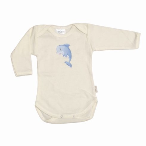 Vaganza Pamut Hosszú ujjú békanyakú body 62 - Ekrü Delfin
