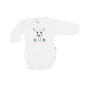   Vaganza Pamut Hosszú ujjú békanyakú body 74 - Fehér Orrszarvú