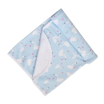   Vaganza Pamut 2 rétegű Mintás Takaró 70x90 cm - Kék/Hattyú