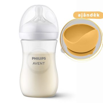   Philips AVENT Natural Response cumisüveg 260 ml, 1h+ + ajándék TAKE&MATCH szilikon tál tapadókoronggal