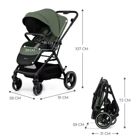 Kinderkraft Yoxi 3in1 multifunkciós babakocsi - Mystic Green