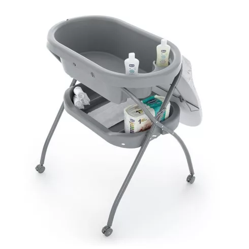 PETITE&MARS Pelenkázó állvány káddal Spa 3in1 Grey