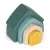 PETITE&MARS szilikon egymásra rakható játék House Misty Green 12m+