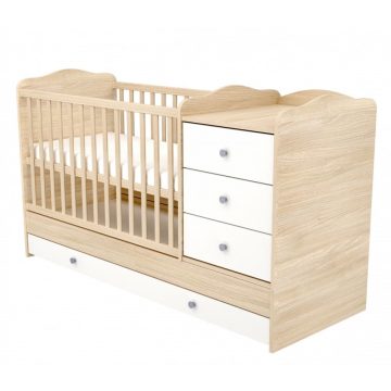   Babastar Comfort Kombinált 3 fiókos gyermekágy Borostyán-fehér