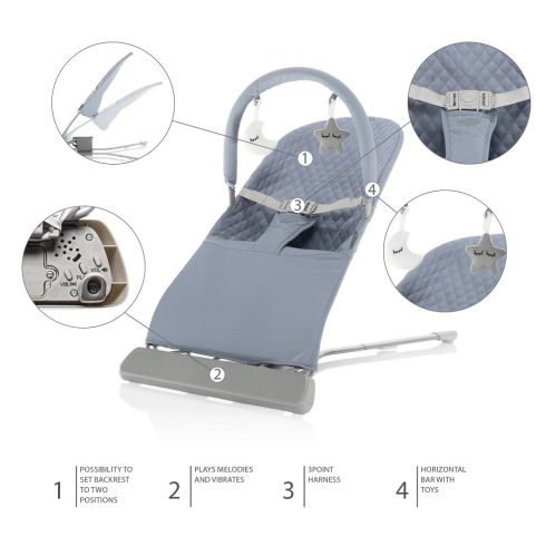 Zopa Siesta Rezgő Pihenőszék - Diamond Grey