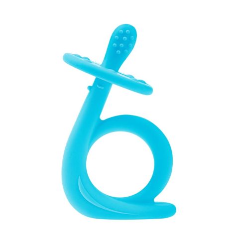 Akuku Szilikon Rágóka / Fogkefe – Csiga Kék