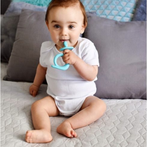 Akuku Szilikon Rágóka / Fogkefe – Csiga Rózsaszín