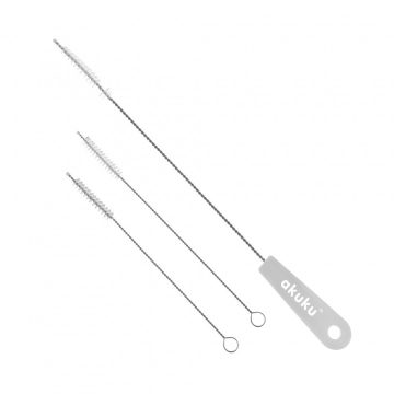 Akuku szívószál és csőtisztító kefe szett - Szürke