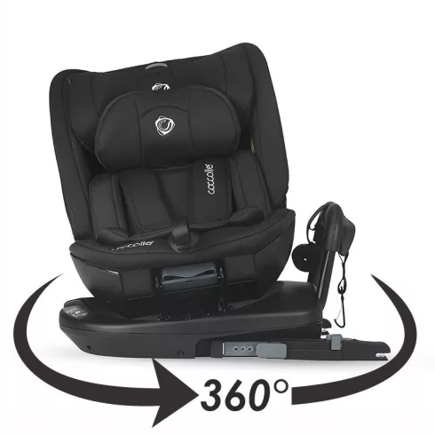 Coccolle Velsa iSize 360°-ban forgatható gyerekülés (40-150 cm) - Jet Black