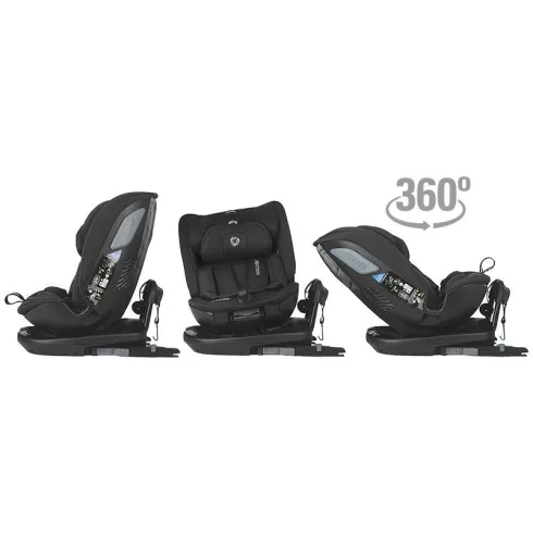 Coccolle Velsa iSize 360°-ban forgatható gyerekülés (40-150 cm) - Jet Black