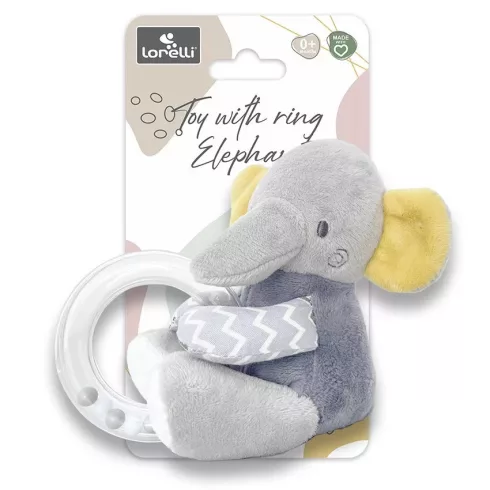 Lorelli Toys Plüss gyűrűs játék - Elefánt