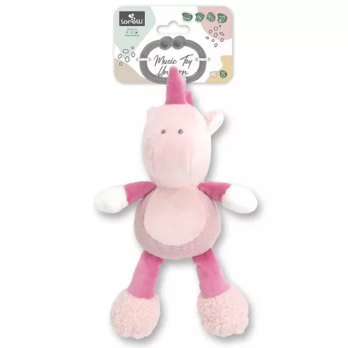 Lorelli Toys rögzíthető plüss zenélő játék - Pink Unikornis