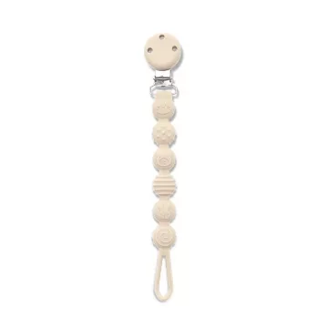 Lorelli Természetes szilikon cumitartó lánc - Beige