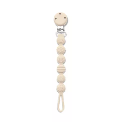 Lorelli Természetes szilikon cumitartó lánc - Beige