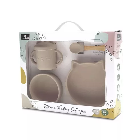 Lorelli Természetes szilikon 4 db-os étkészlet - Beige