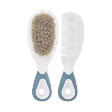   Lorelli Baby Care Fésű és hajkefe természetes sörtékkel - Moonlight Blue