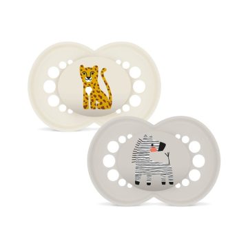   MAM Original szilikon nyugtató cumi 2 db 6+ hó - Bézs Leopárd/Szürke Zebra