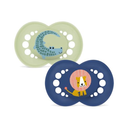 MAM Original szilikon nyugtató cumi 2db 6+ hó - Zöld Krokodil/Kék Oroszlán