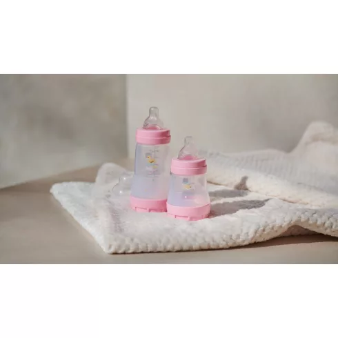 MAM Anti-Colic Műanyag Cumisüveg 160ml - Rózsaszín Halacska