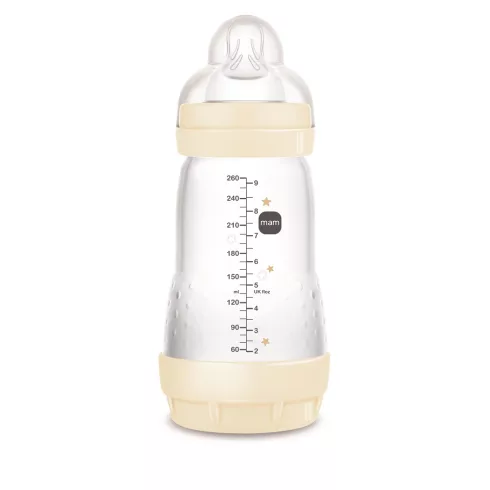 MAM Anti-Colic Műanyag Cumisüveg 260 ml - Krém Halacska