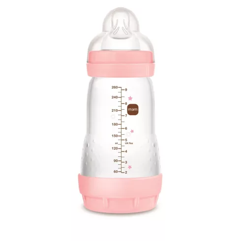 MAM Anti-Colic Műanyag Cumisüveg 260 ml - Rózsaszín Kacsa