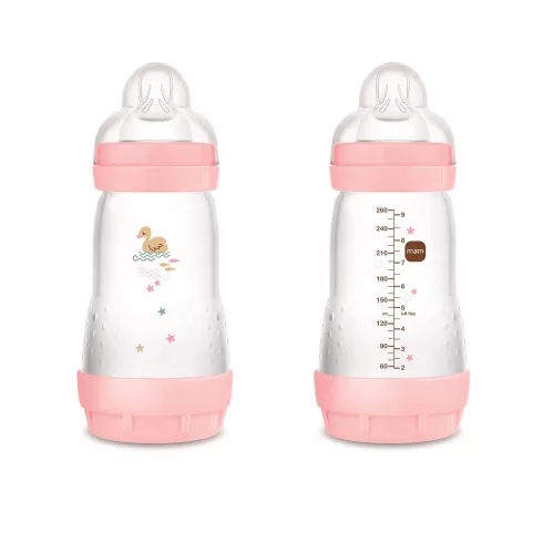 MAM Anti-Colic Műanyag Cumisüveg 260 ml - Rózsaszín Kacsa