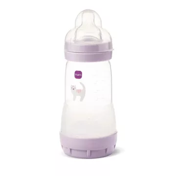 MAM Anti-Colic Műanyag Cumisüveg 260 ml - Lila Cica