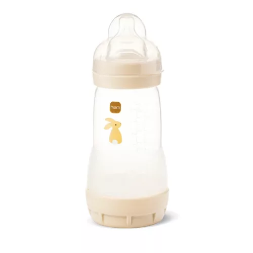 MAM Anti-Colic Műanyag Cumisüveg 260 ml - Bézs Nyuszi