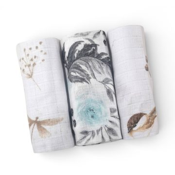 BS Textil pelenka 3db-os - Szitakötő/Virág/Madárka