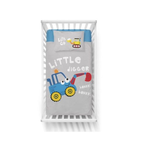 Maya Moo Gyerek pamut ágyneműhuzat 90x120cm - Markoló Kék