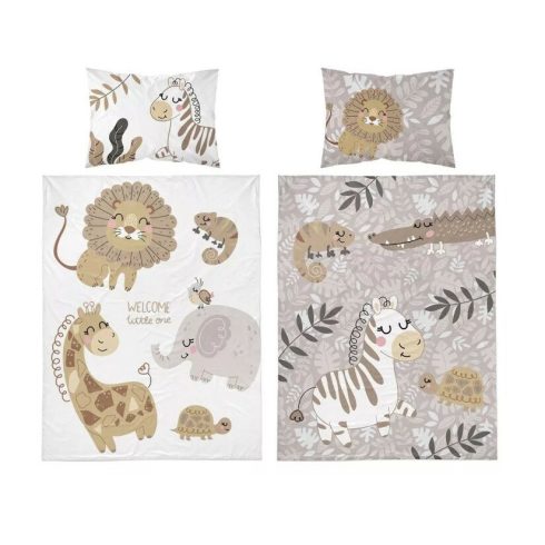 Maya Moo Gyerek Bambusz ágyneműhuzat 90x120cm - Állatkert bézs