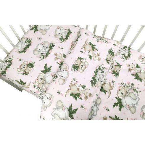 BS Ágynemű HUZAT 2 részes 90x120cm - Baba Állatok rózsaszín