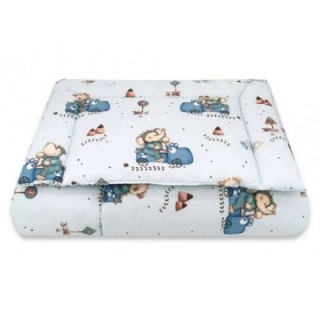 BS Ágynemű HUZAT 2 részes 90x120cm - Kék Dinó autó