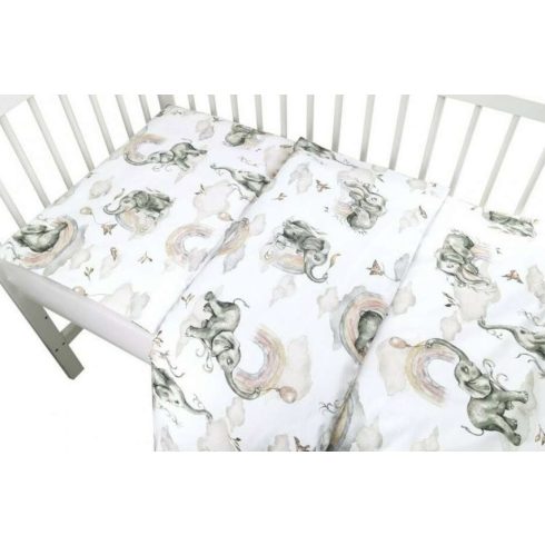 BS Ágynemű HUZAT 2 részes 90x120cm - Szivárványos Elefánt  