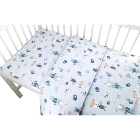 BS Ágynemű HUZAT 2 részes 100x135m - Róka és Nyuszi kék