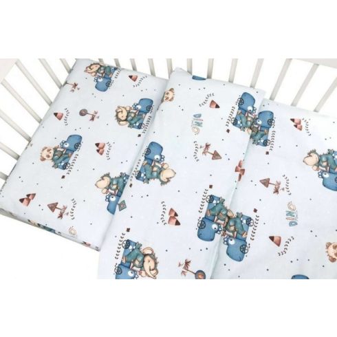 BS Ágynemű HUZAT 2 részes 100x135cm - Kék Dinó autó