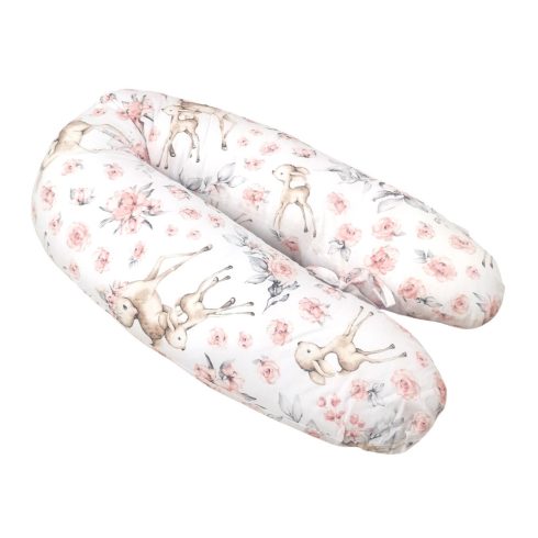 BS Baba-Mama többfunkciós szoptatós párna - Fehér/Rózsaszín Őzikés