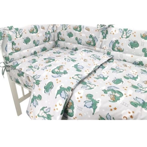 BS Ágyneműgarnitúra 3 részes - Szürke/Zöld Sárkány 