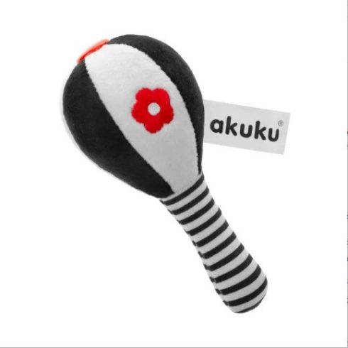 Akuku Maracas Kontrasztos Fekete/Fehér Plüss Csörgő