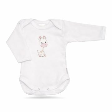   Babastar Hosszú Ujjú pamut body - Zsiráf It's a boy! - Fehér - 68