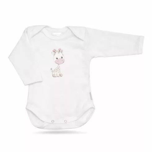 Babastar Hosszú Ujjú pamut body - Zsiráf It's a boy! - Fehér - 68