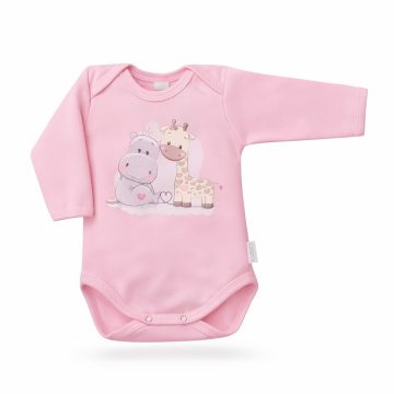   Babastar Hosszú Ujjú pamut body - Best Friends - Rózsaszín - 74