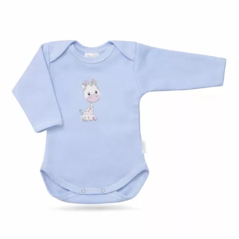Babastar Hosszú Ujjú pamut body - Zsiráf It's a boy! - Kék - 74