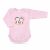 Babastar Hosszú Ujjú pamut body - Pingvinpár - Rózsaszín - 80