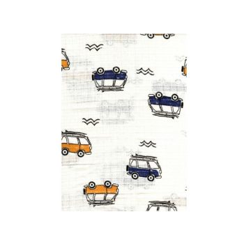 BS Textil pelenka 1db-os - Kék/Sárga Busz