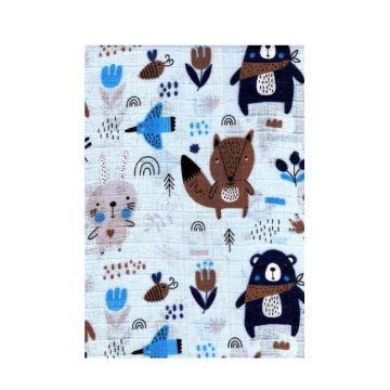 BS Textil pelenka 1db-os - Kék Alapon Erdei Állatos