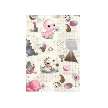 BS Textil pelenka 1db-os - Kis Rózsaszín Dínók